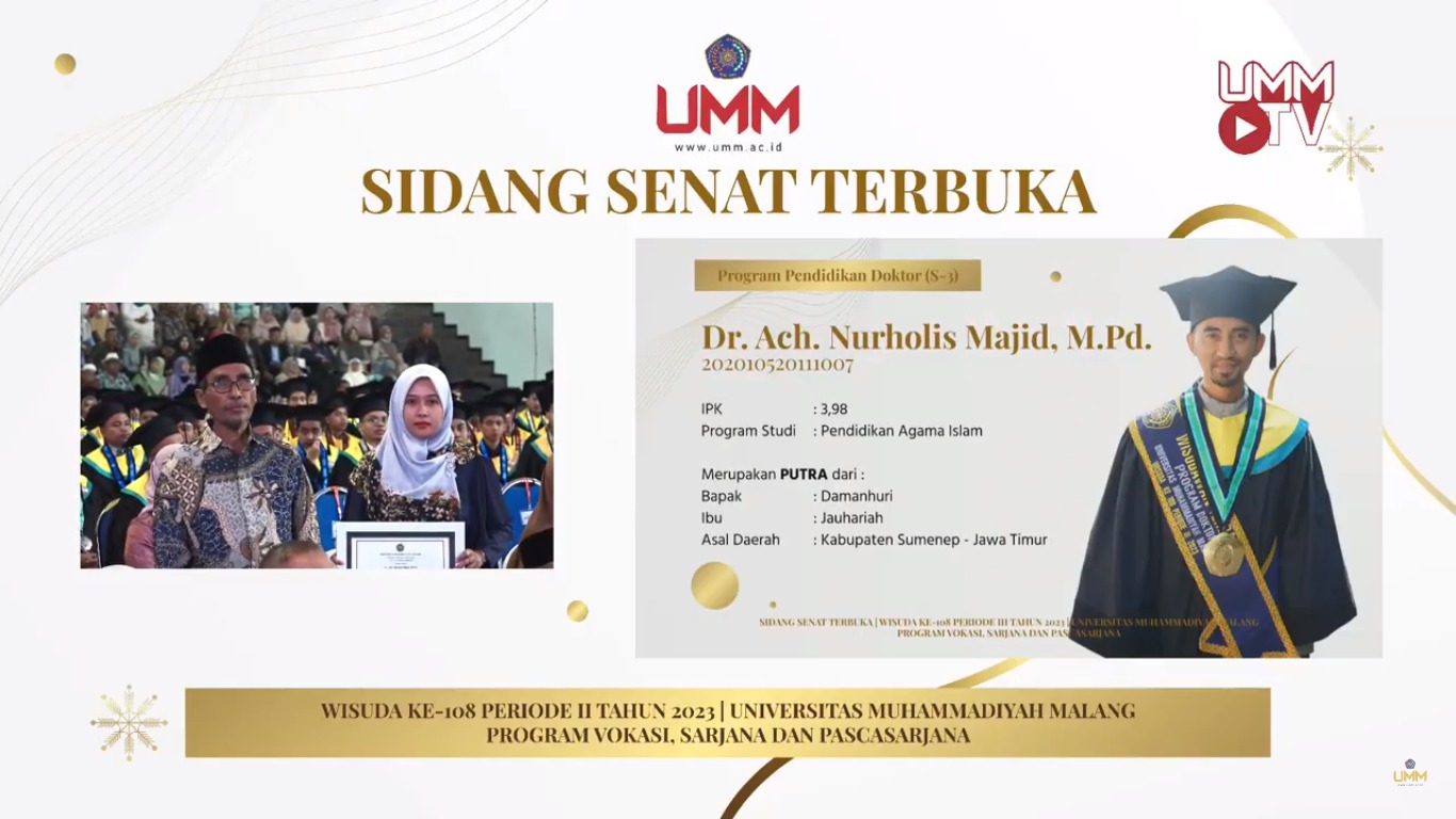 Membanggakan, Dosen IDIA Sabet Predikat Lulusan Terbaik UMM Malang Tahun 2023