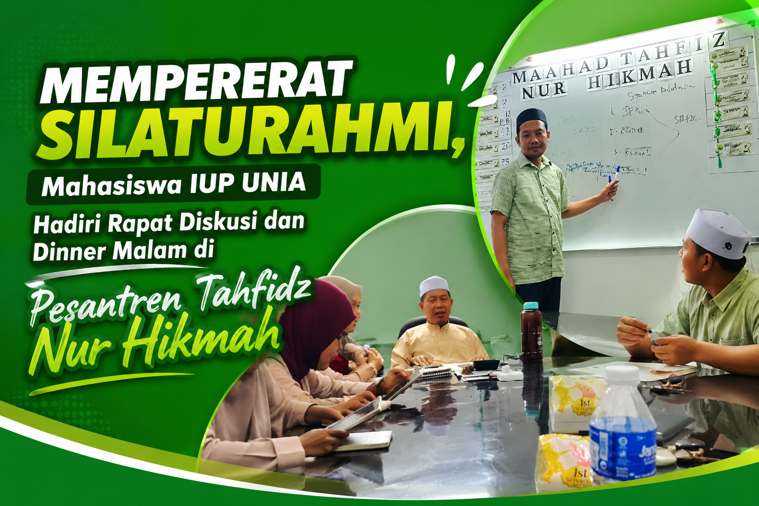 Mempererat Silaturahmi, Mahasiswa IUP UNIA Hadiri Rapat Diskusi dan Dinner Malam di Pesantren Tahfidz Nur Hikmah