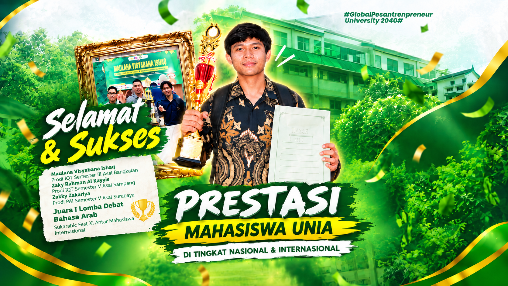 UNIA Prenduan Torehkan Dua Gelar Juara I di Sukarabic Fest XI UIN Sunan Kalijaga Yogyakarta