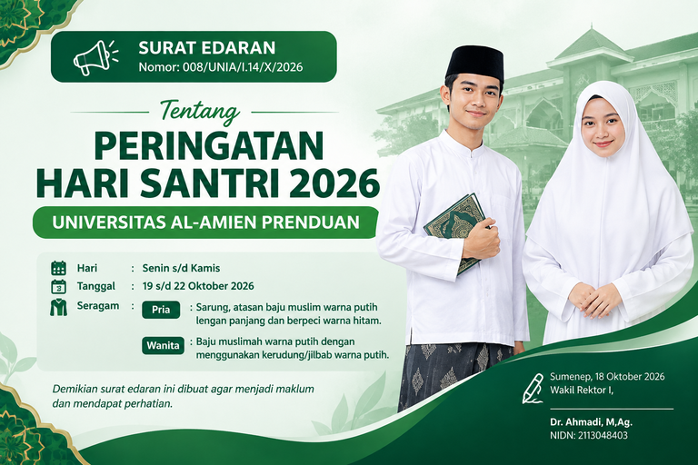 Surat Edaran Peringatan Hari Santri 2026